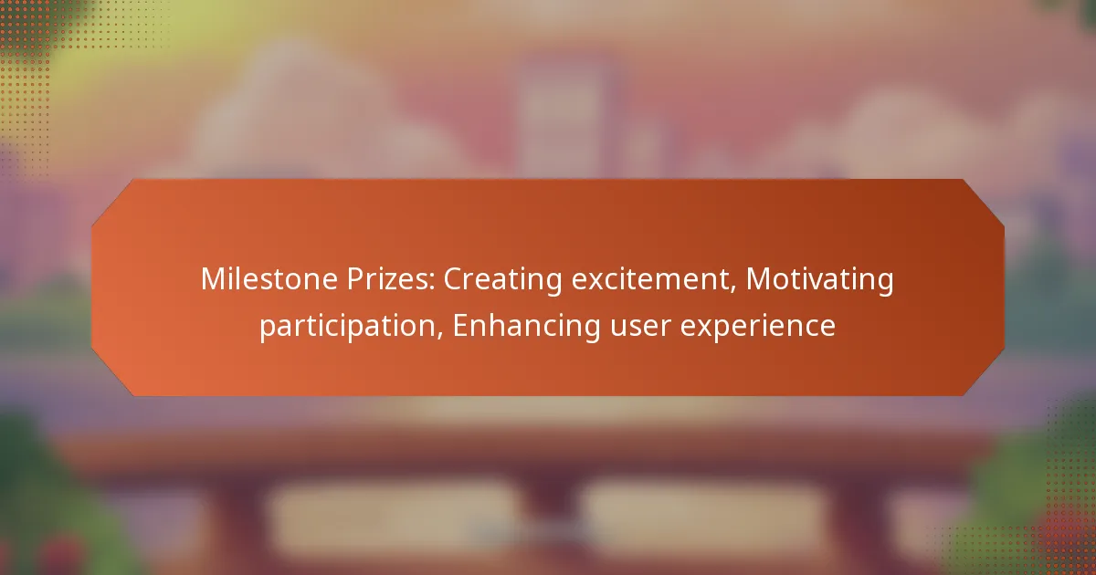 Milestone Prizes: Creating excitement, Motivating participation, Enhancing user experience