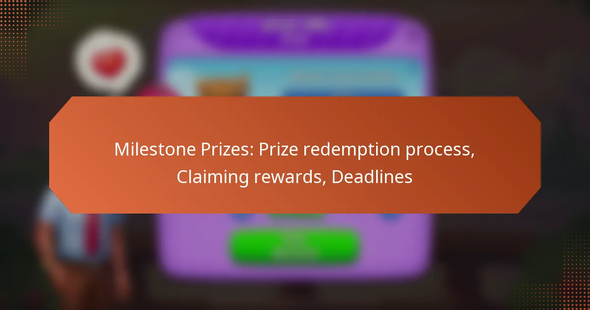 Milestone Prizes: Prize redemption process, Claiming rewards, Deadlines