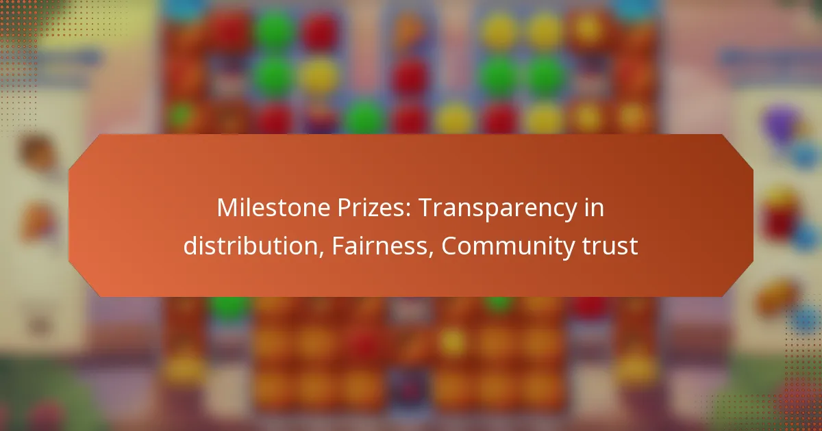 Milestone Prizes: Transparency in distribution, Fairness, Community trust