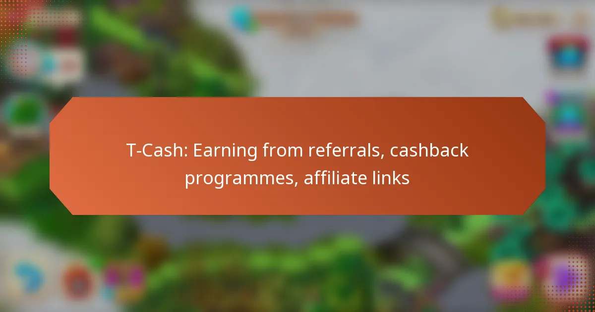 T-Cash: Earning from referrals, cashback programmes, affiliate links