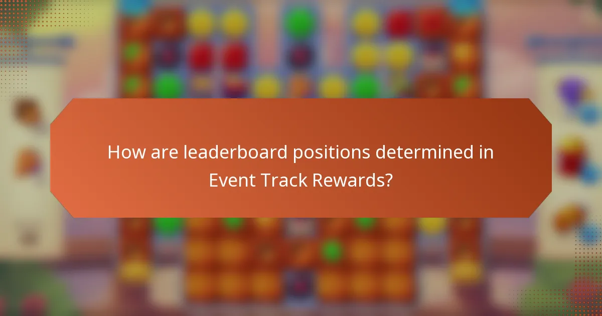 How are leaderboard positions determined in Event Track Rewards?