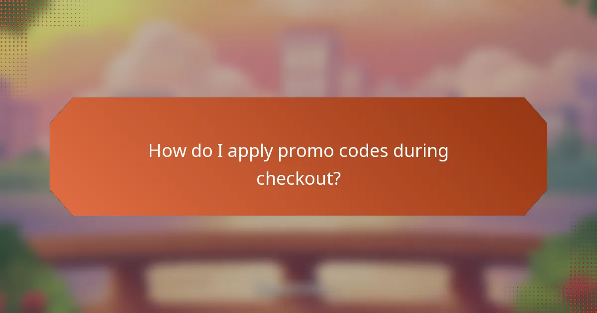 How do I apply promo codes during checkout?