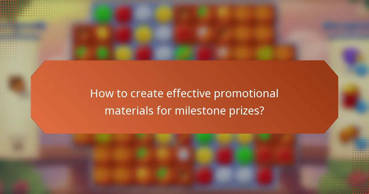 How to create effective promotional materials for milestone prizes?