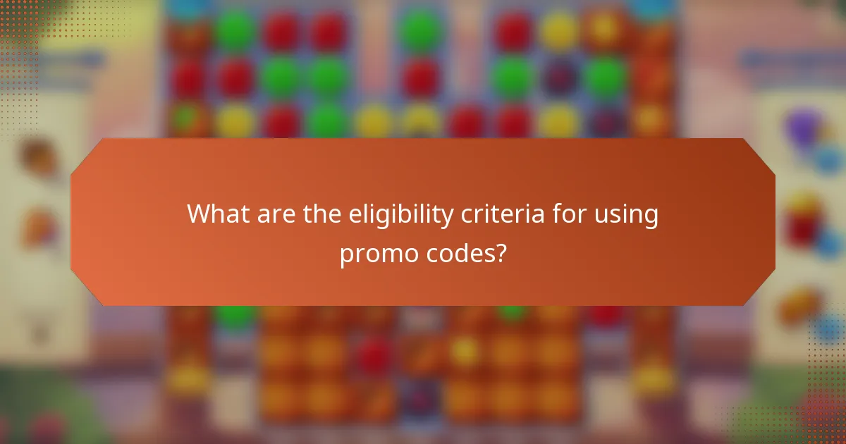 What are the eligibility criteria for using promo codes?