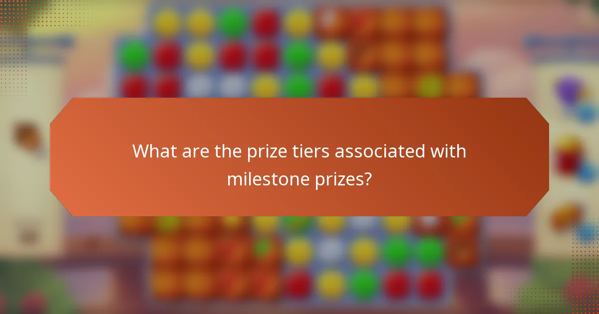 What are the prize tiers associated with milestone prizes?