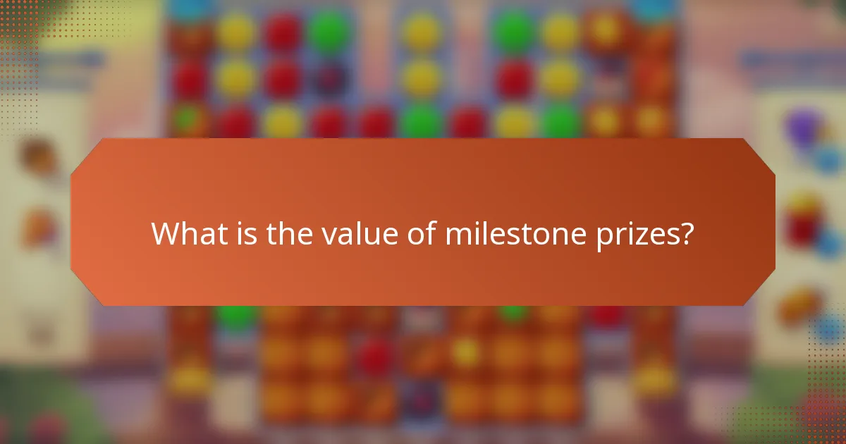 What is the value of milestone prizes?