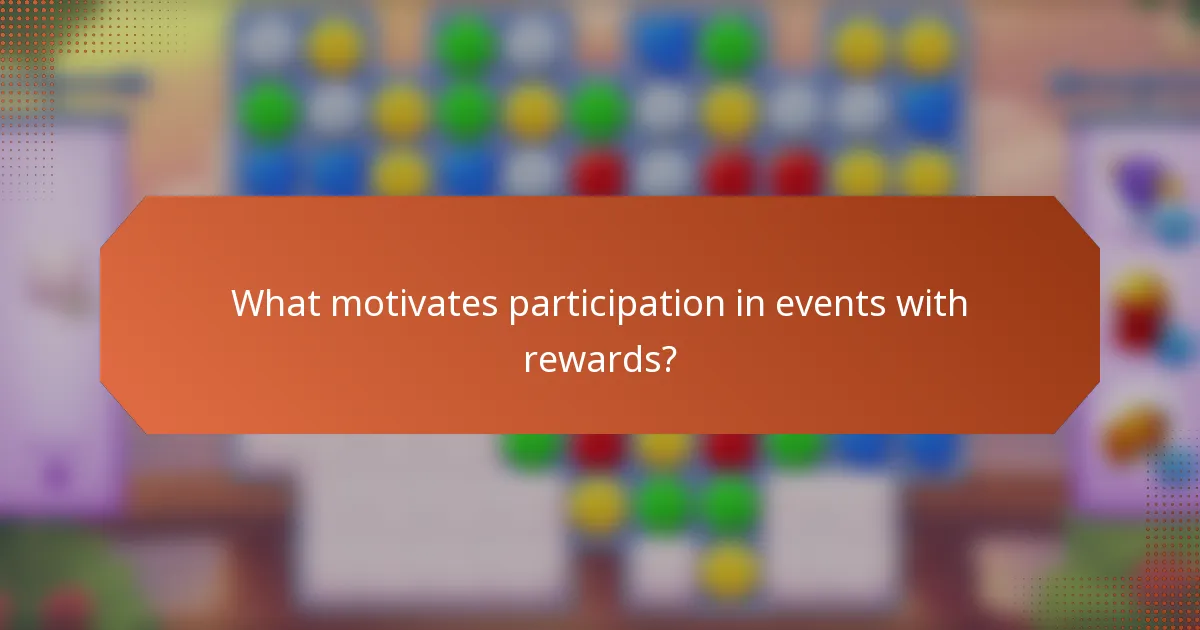 What motivates participation in events with rewards?