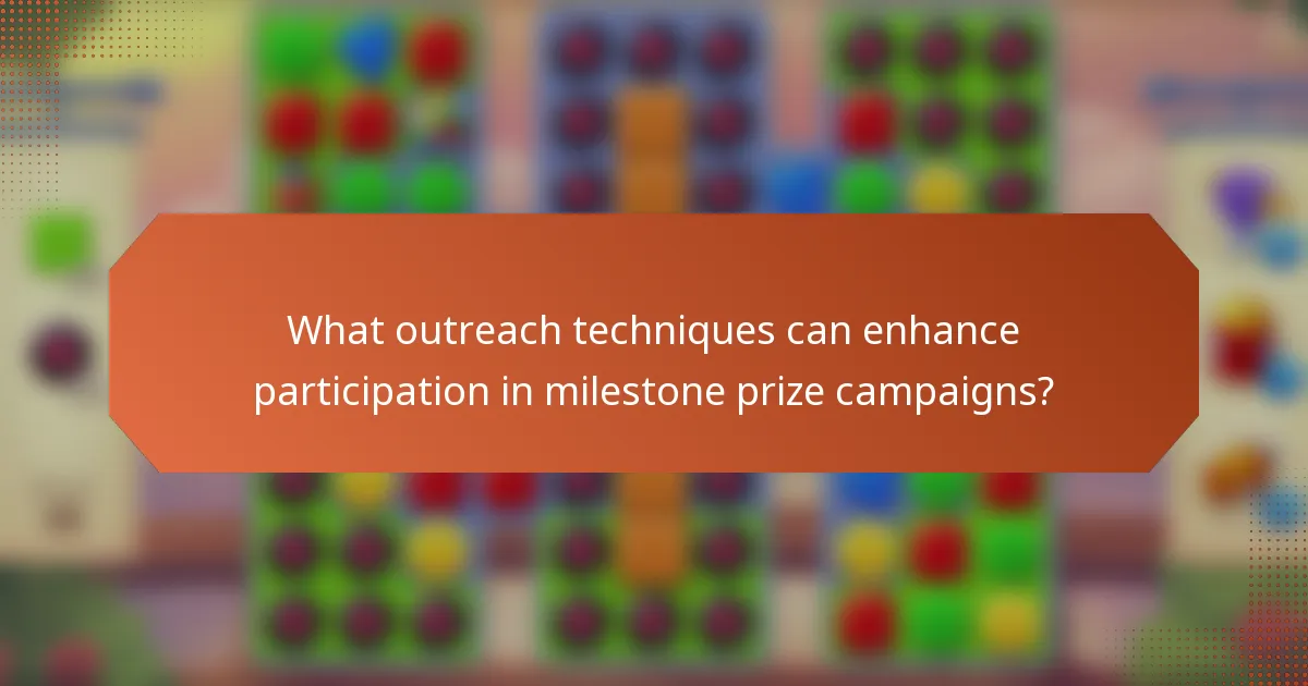 What outreach techniques can enhance participation in milestone prize campaigns?