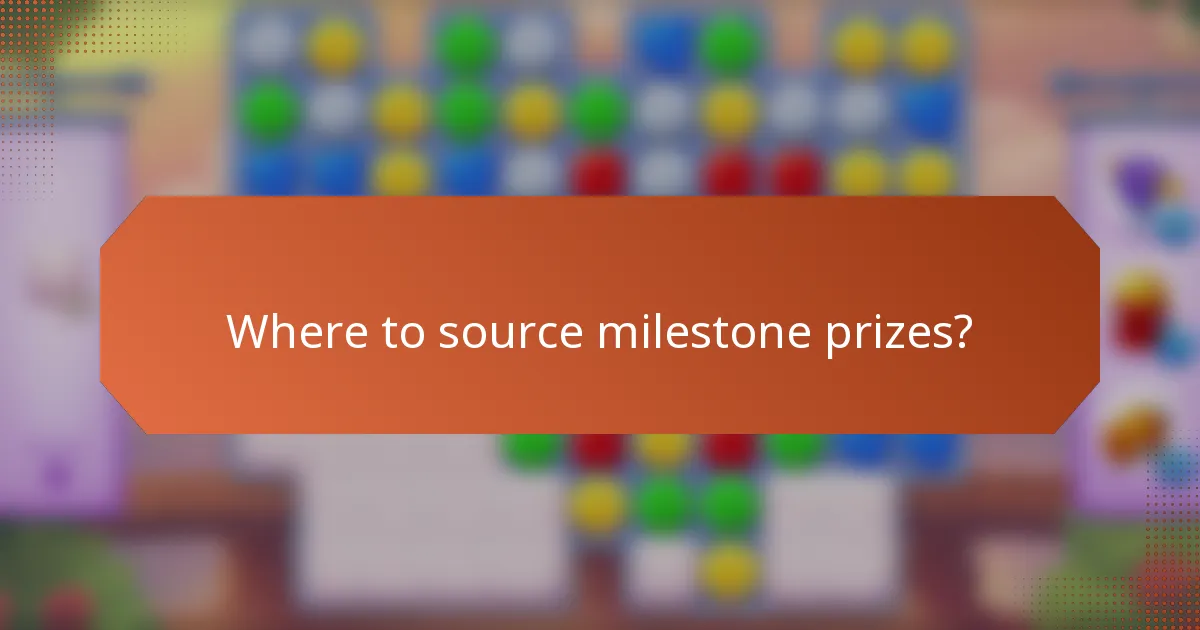 Where to source milestone prizes?